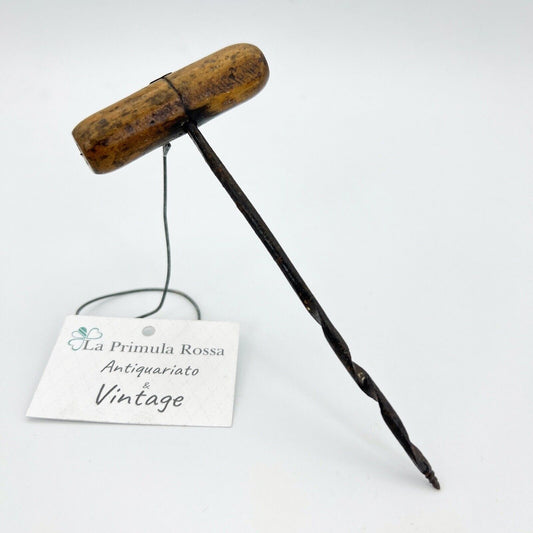 Punteruolo Succhiello Trivellino Antico In legno ferro trapano ferramenta 4 mm
