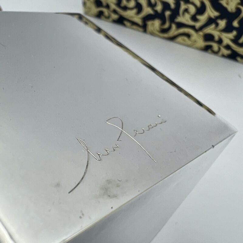 Accendino da tavolo vintage in argento lucido placcato a gas anni 90 elegante Categoria Oggetti per fumatori