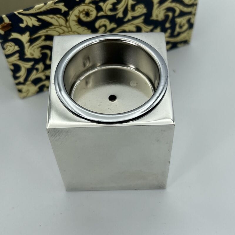 Accendino da tavolo vintage in argento lucido placcato a gas anni 90 elegante Categoria Oggetti per fumatori