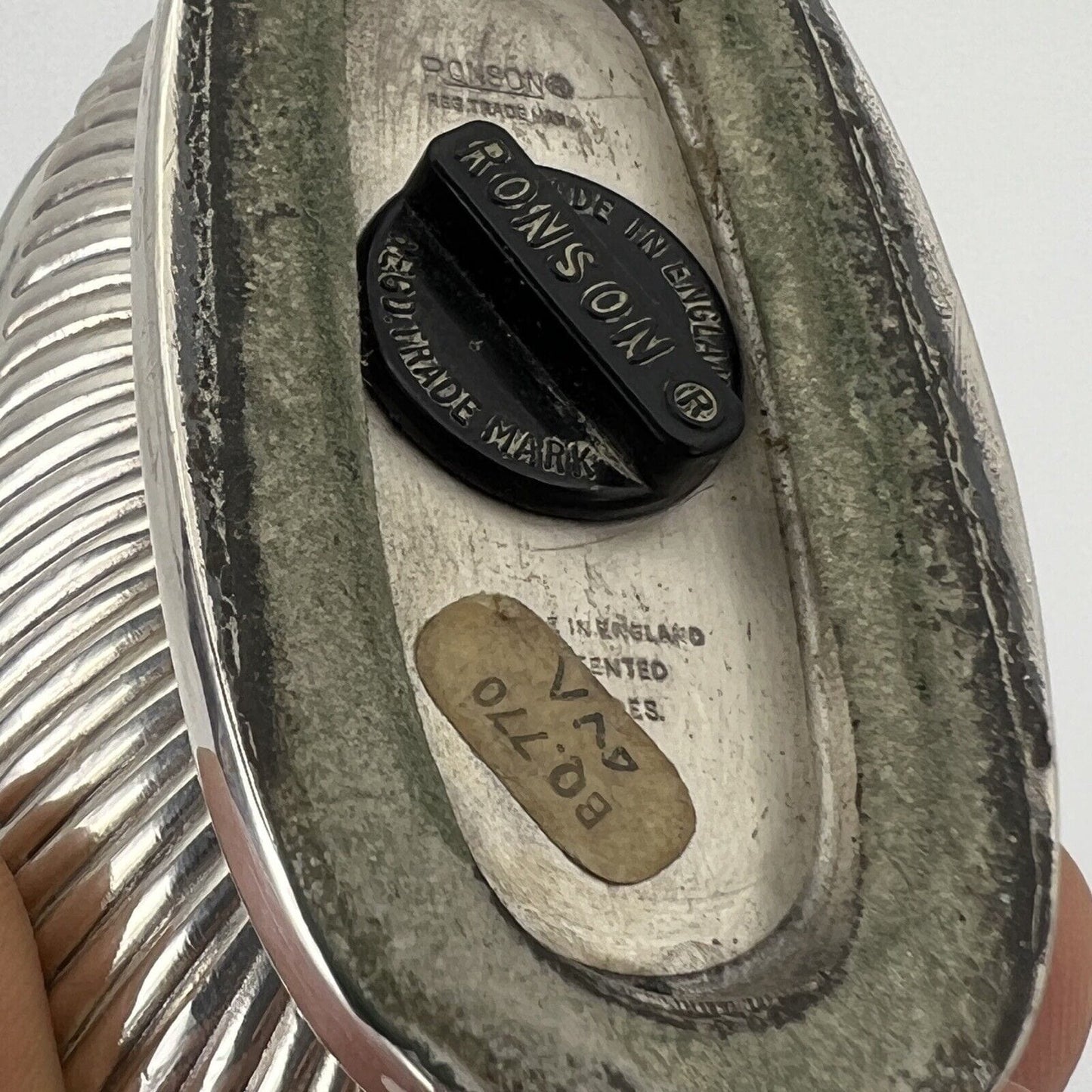 Accendino Ronson vintage da tavolo a gas anni 70 80 in Argento silver plated Categoria Oggetti per fumatori