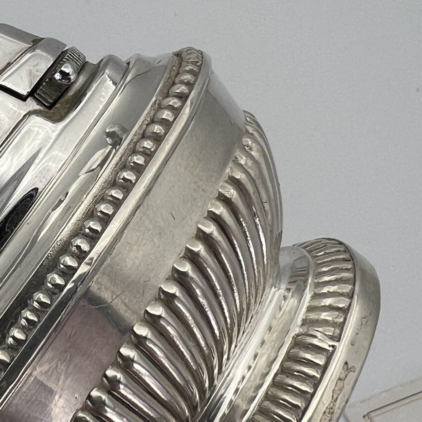 Accendino Ronson vintage da tavolo a gas anni 70 80 in Argento silver plated Categoria Oggetti per fumatori