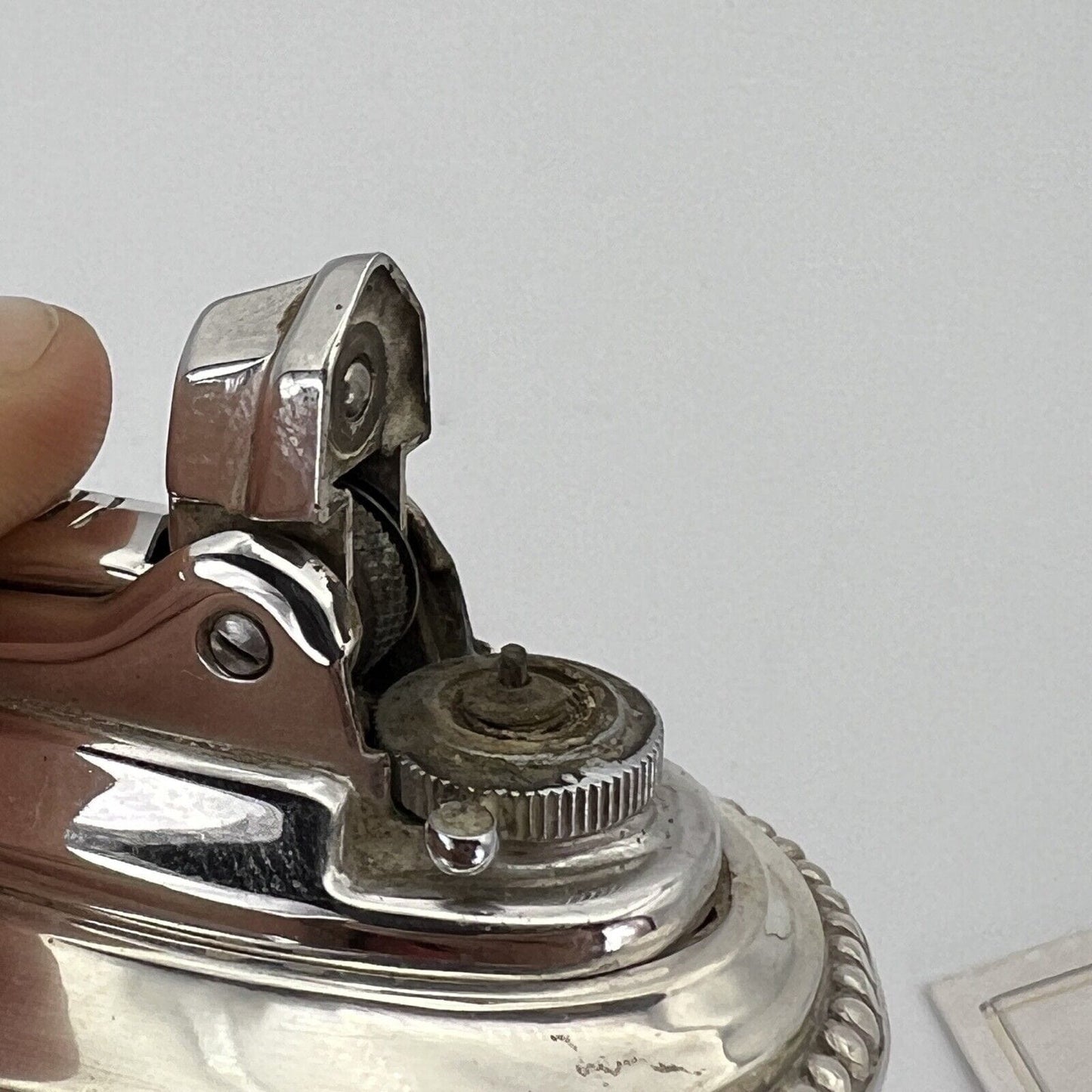 Accendino Ronson vintage da tavolo a gas anni 70 80 in Argento silver plated Categoria Oggetti per fumatori