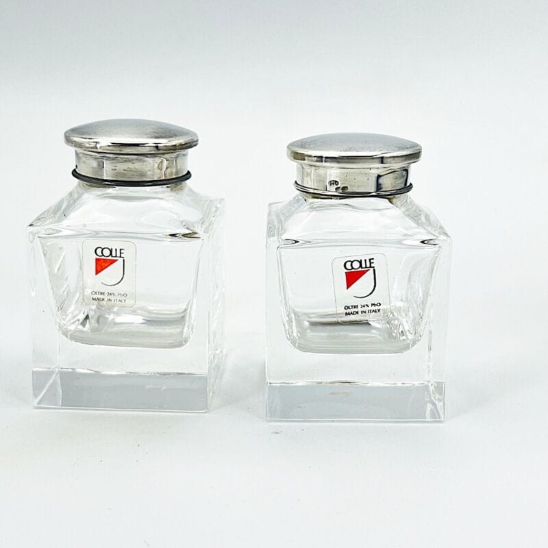 Ampolle in cristallo Colle per calamaio Argento 925 vetro boccetta per Inchiosto Categoria Sheffield & Argento