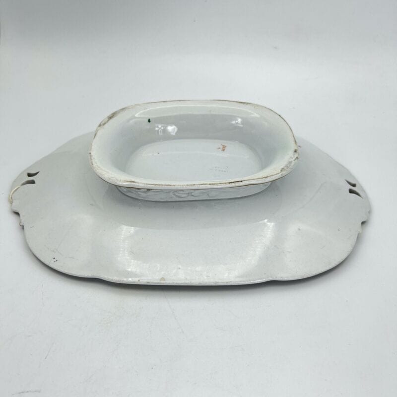 Antica alzata alzatina in ceramica Inglese centrotavola epoca 800 piatto fiori Categoria Alzate