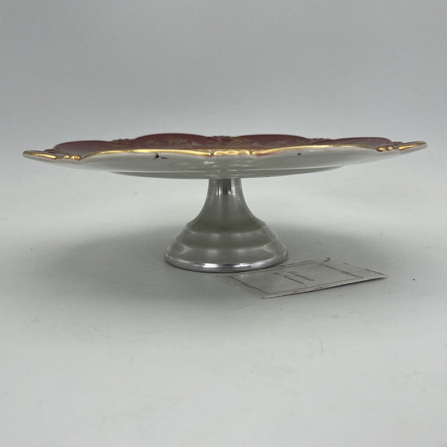 Antica alzata alzatina in ceramica porta dolci fruttiera anni '40 decoro Frutta Categoria Alzate