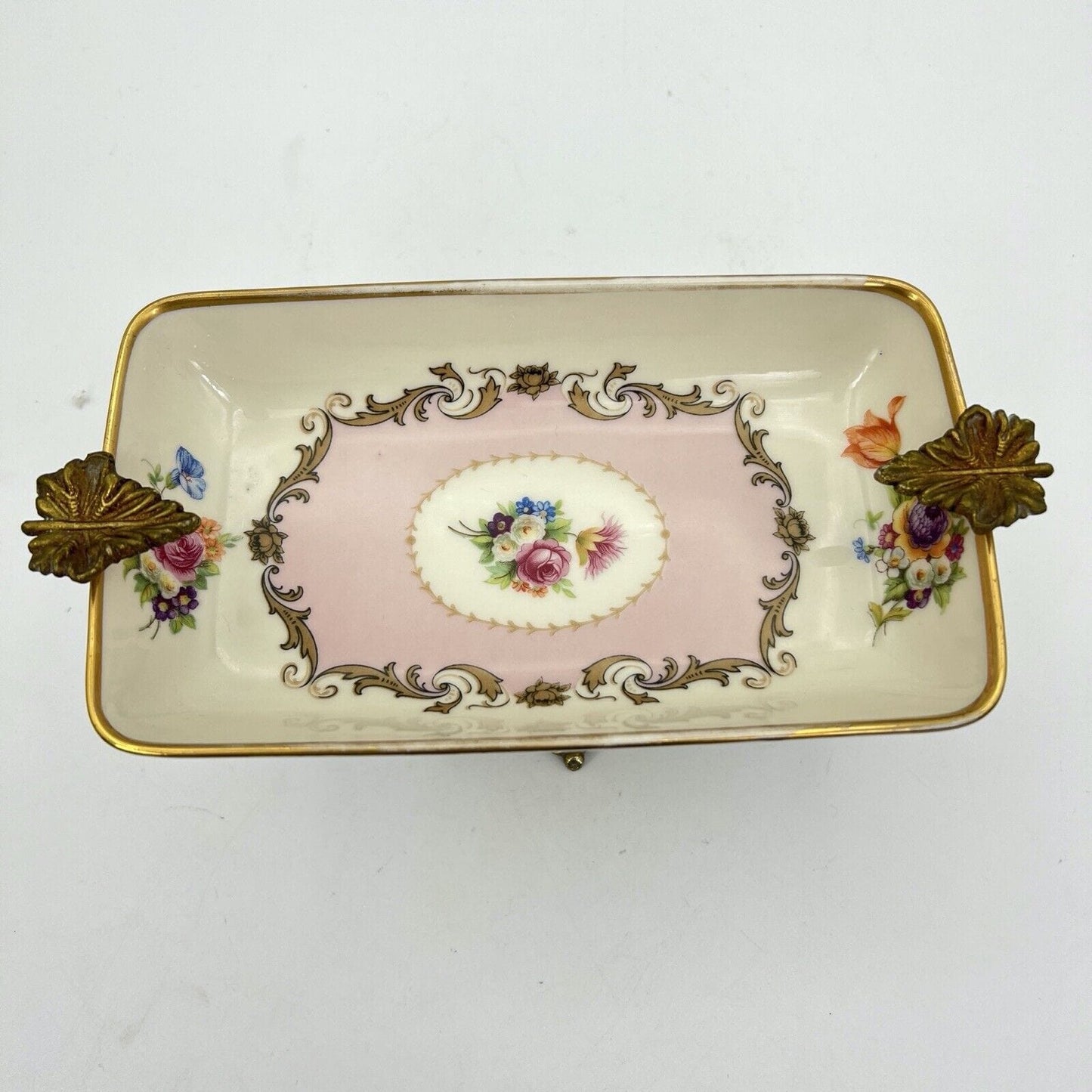 Antica alzata alzatina in porcellana Limoges centrotavola vintage piatto fiori Categoria Alzate