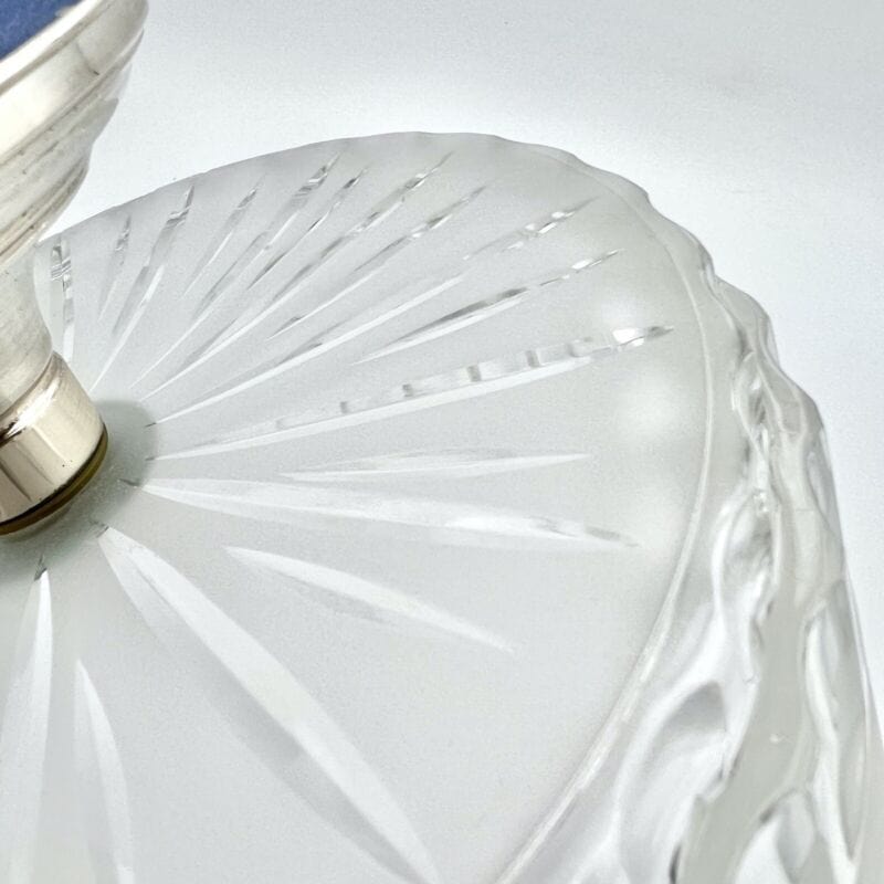 Antica Alzata centrotavola in argento 800 e vetro satinato fruttiera alzatina Categoria Sheffield & Argento