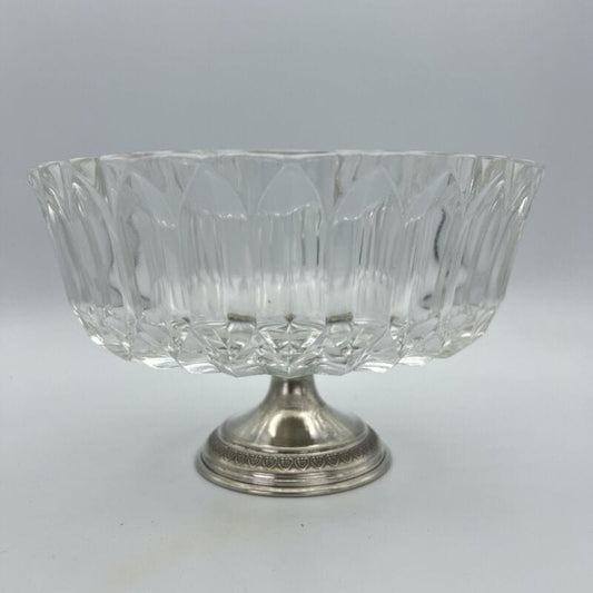 Antica Alzata centrotavola in argento silver plate vetro molato alzatina Vintage Categoria  Sheffield & Argento
