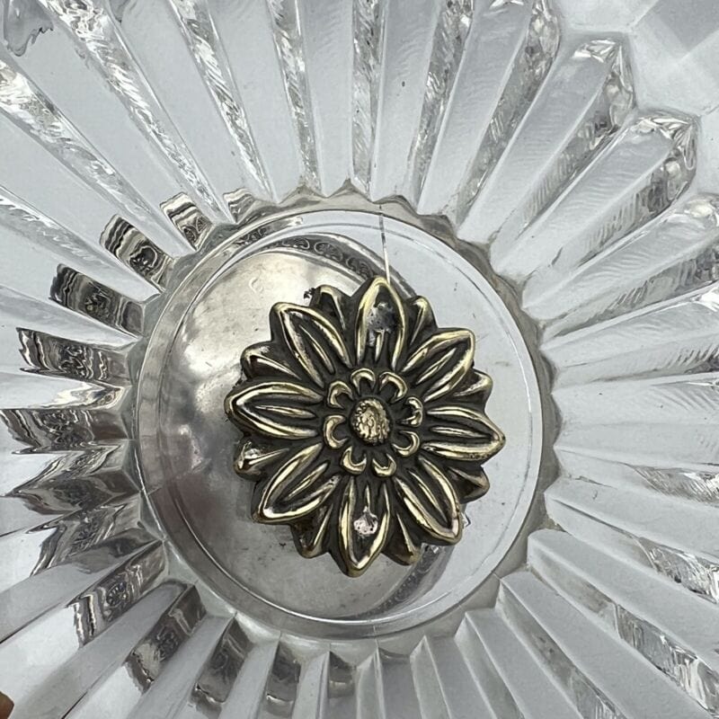 Antica Alzata centrotavola in argento silver plate vetro molato alzatina Vintage Categoria Sheffield & Argento