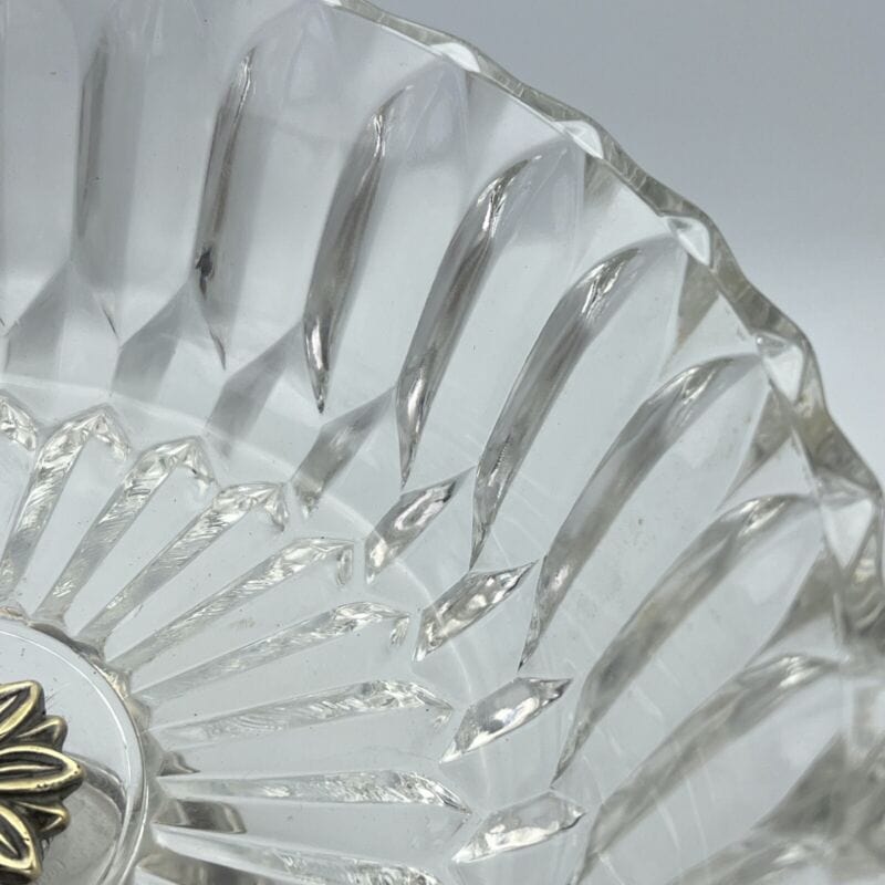 Antica Alzata centrotavola in argento silver plate vetro molato alzatina Vintage Categoria Sheffield & Argento
