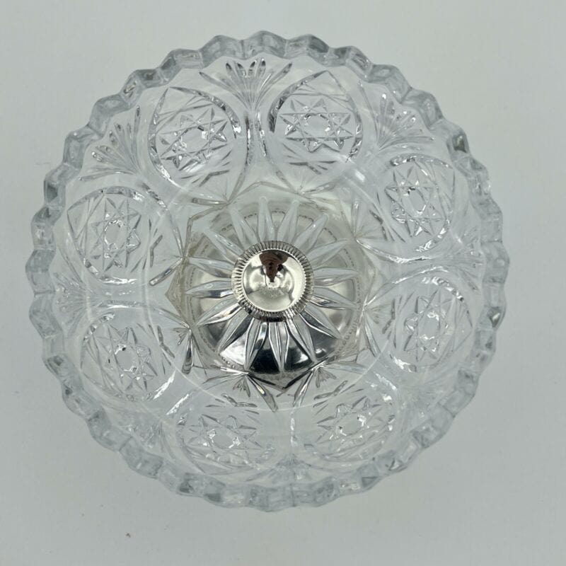 Antica Alzata porta bon bon in argento 800 e vetro molato alzatina anni 70 Categoria Sheffield & Argento