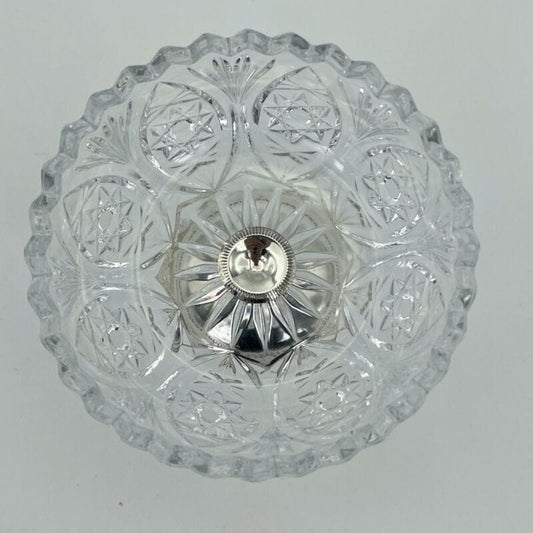 Antica Alzata porta bon bon in argento 800 e vetro molato alzatina anni 70 Categoria  Sheffield & Argento