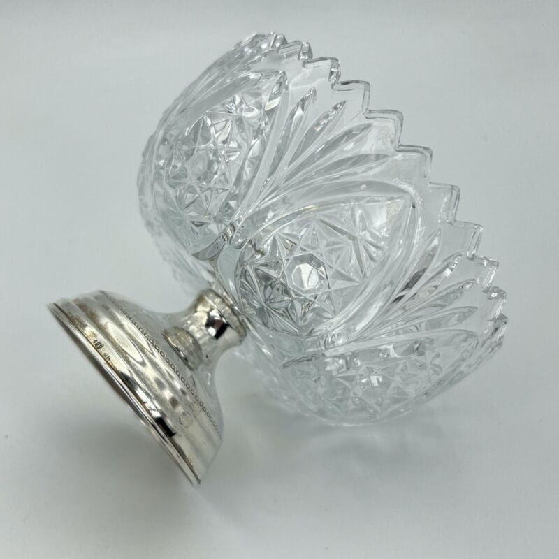 Antica Alzata porta bon bon in argento 800 e vetro molato alzatina anni 70 Categoria Sheffield & Argento