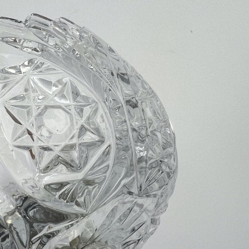 Antica Alzata porta bon bon in argento 800 e vetro molato alzatina anni 70 Categoria Sheffield & Argento