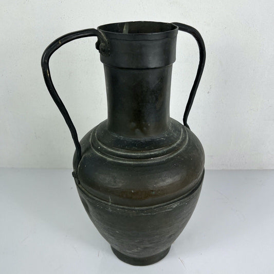 Antica Anfora in rame martellato brocca vaso con due manici XVIII epoca 700 Categoria altro