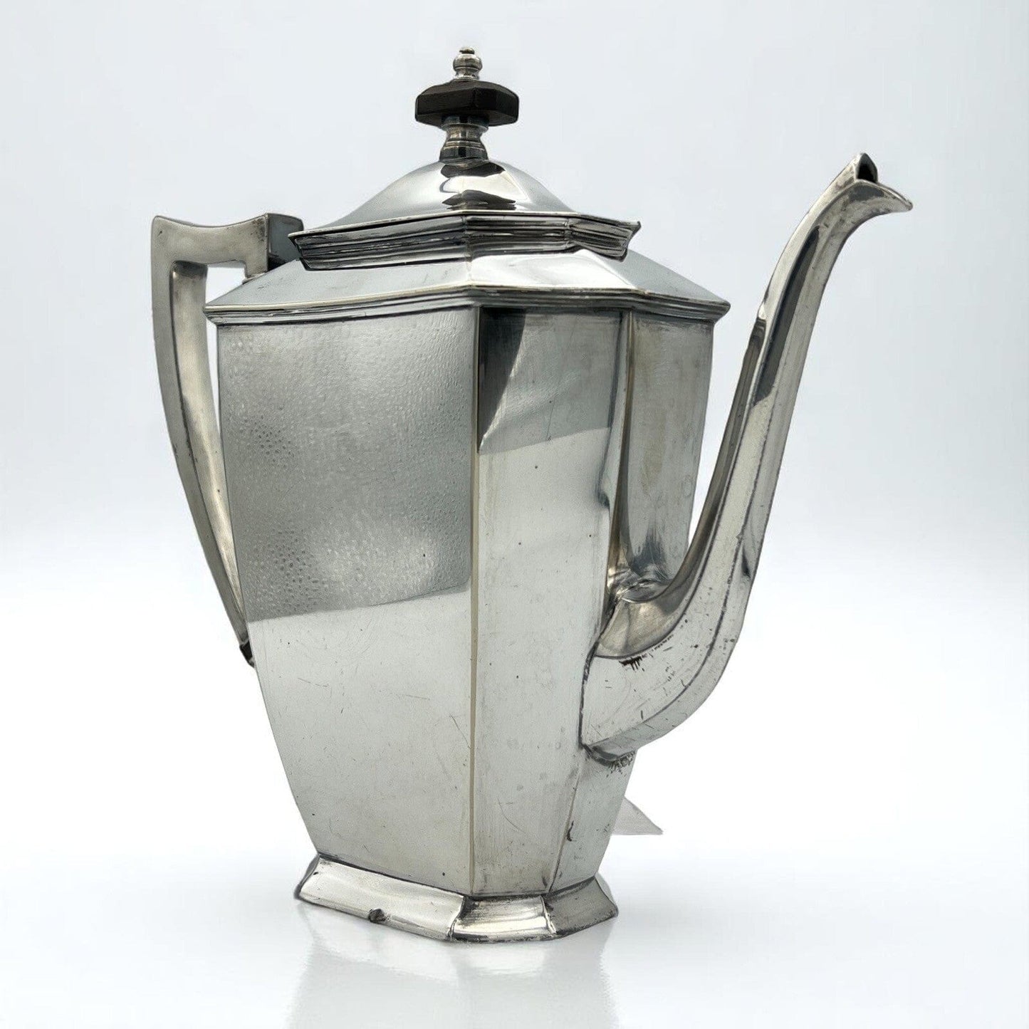 Antica caffettiera in argento placcato silver plated teiera d'epoca 900 Decò Categoria Sheffield & Argento