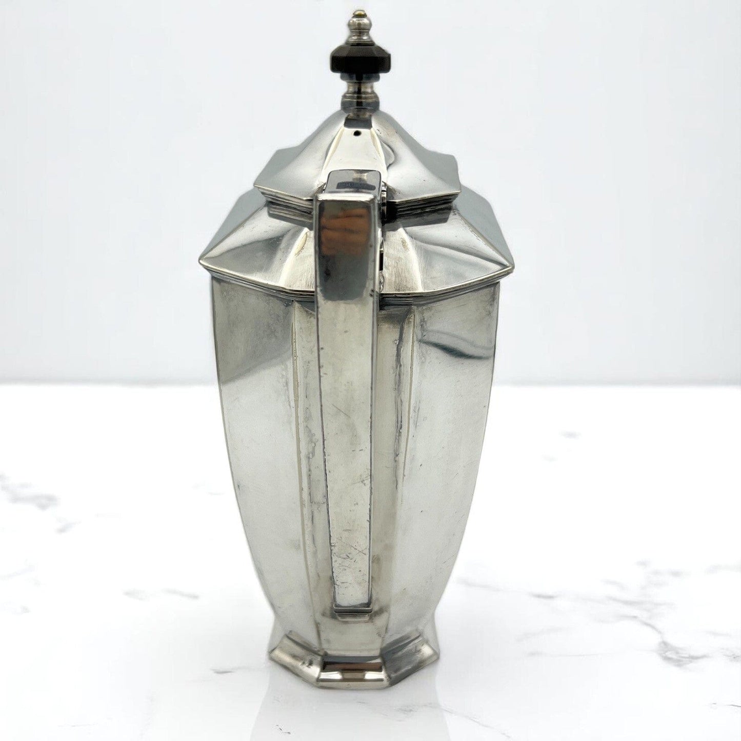 Antica caffettiera in argento placcato silver plated teiera d'epoca 900 Decò Categoria Sheffield & Argento