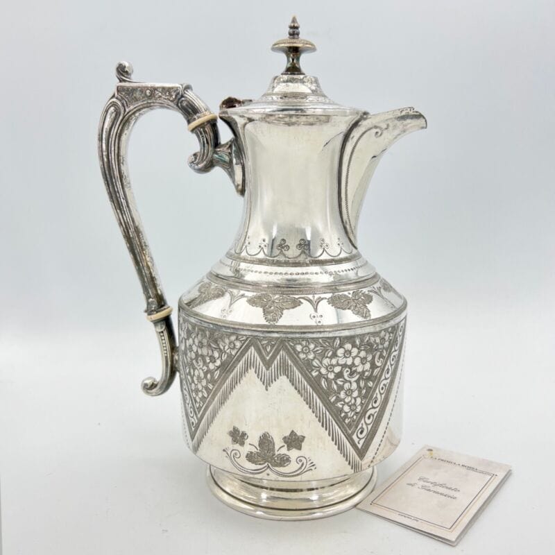 Antica caffettiera inglese in argento silver plate sheffield teiera epoca 800 A Categoria Sheffield & Argento