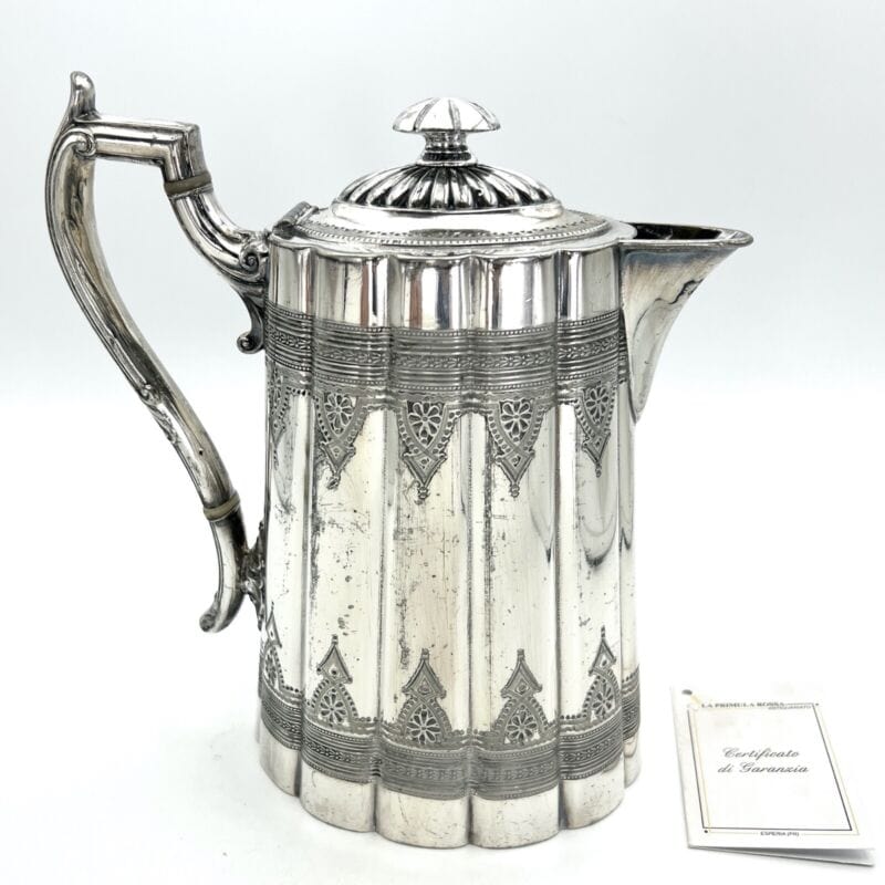 Antica Caffettiera inglese in argento silver plated sheffield epoca 800 Teiera F Categoria  Sheffield & Argento
