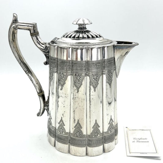 Antica Caffettiera inglese in argento silver plated sheffield epoca 800 Teiera F Categoria  Sheffield & Argento