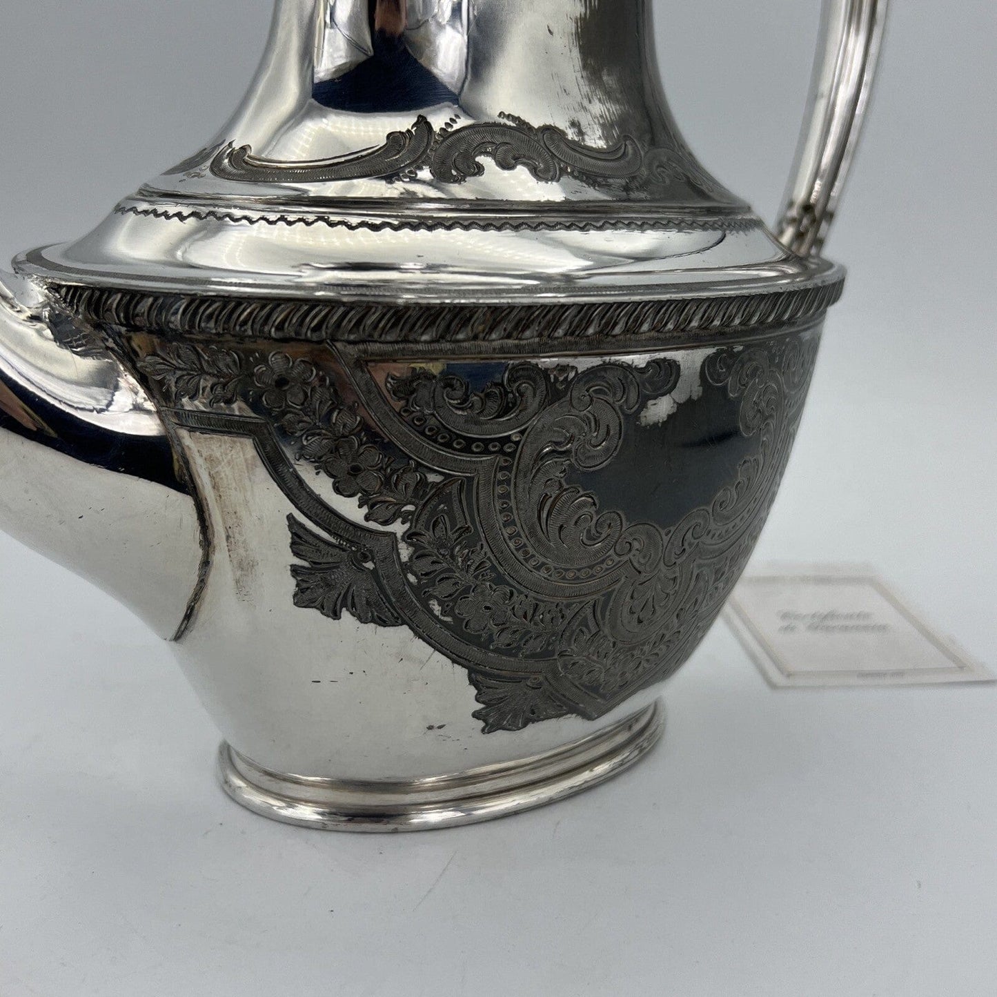 Antica Caffettiera Inglese in Argento Silver plated sheffield teiera 800 incisa Categoria Sheffield & Argento