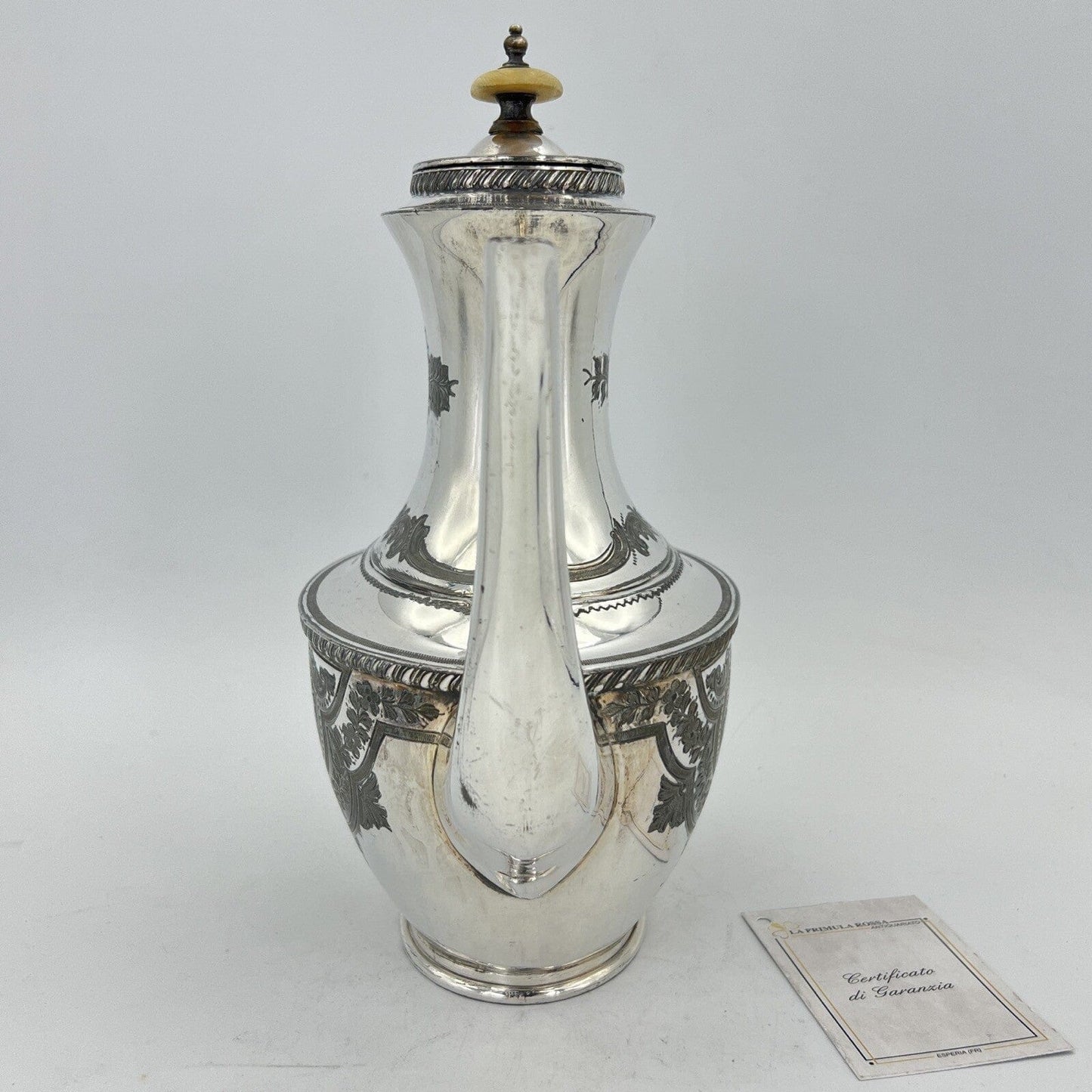 Antica Caffettiera Inglese in Argento Silver plated sheffield teiera 800 incisa Categoria Sheffield & Argento