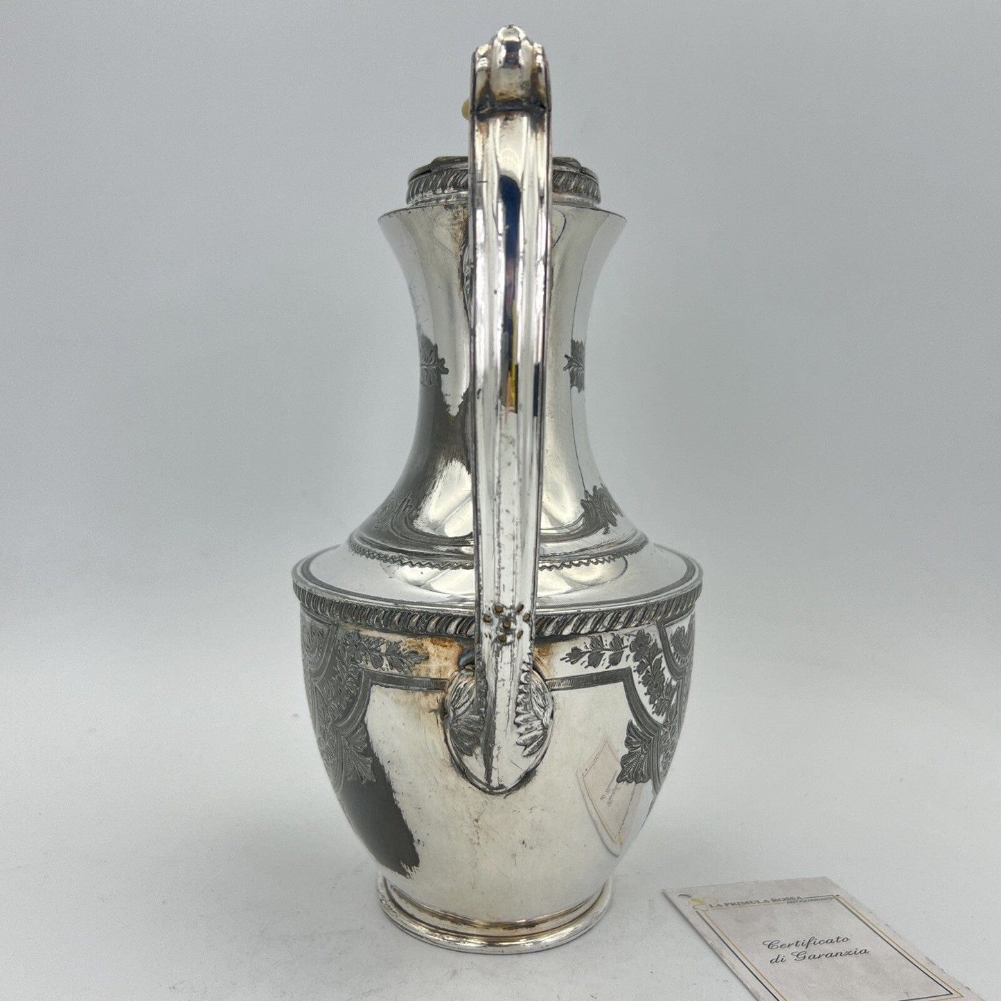 Antica Caffettiera Inglese in Argento Silver plated sheffield teiera 800 incisa Categoria Sheffield & Argento
