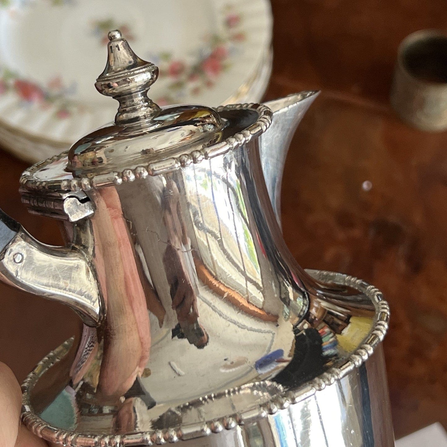 Antica caffettiera inglese in argento silver plated sheffield teiera d'epoca 900 Categoria Sheffield & Argento