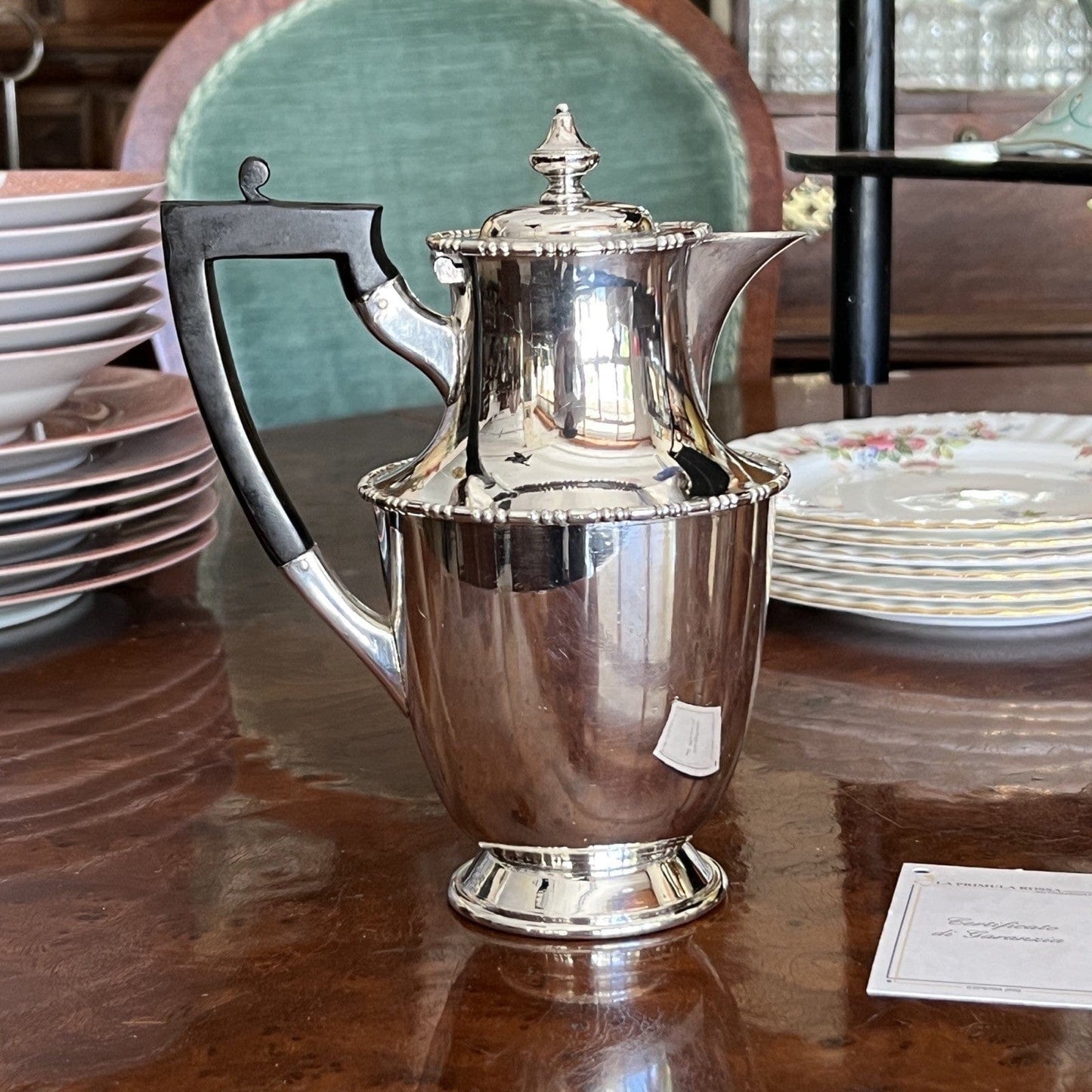 Antica caffettiera inglese in argento silver plated sheffield teiera d'epoca 900 Categoria Sheffield & Argento