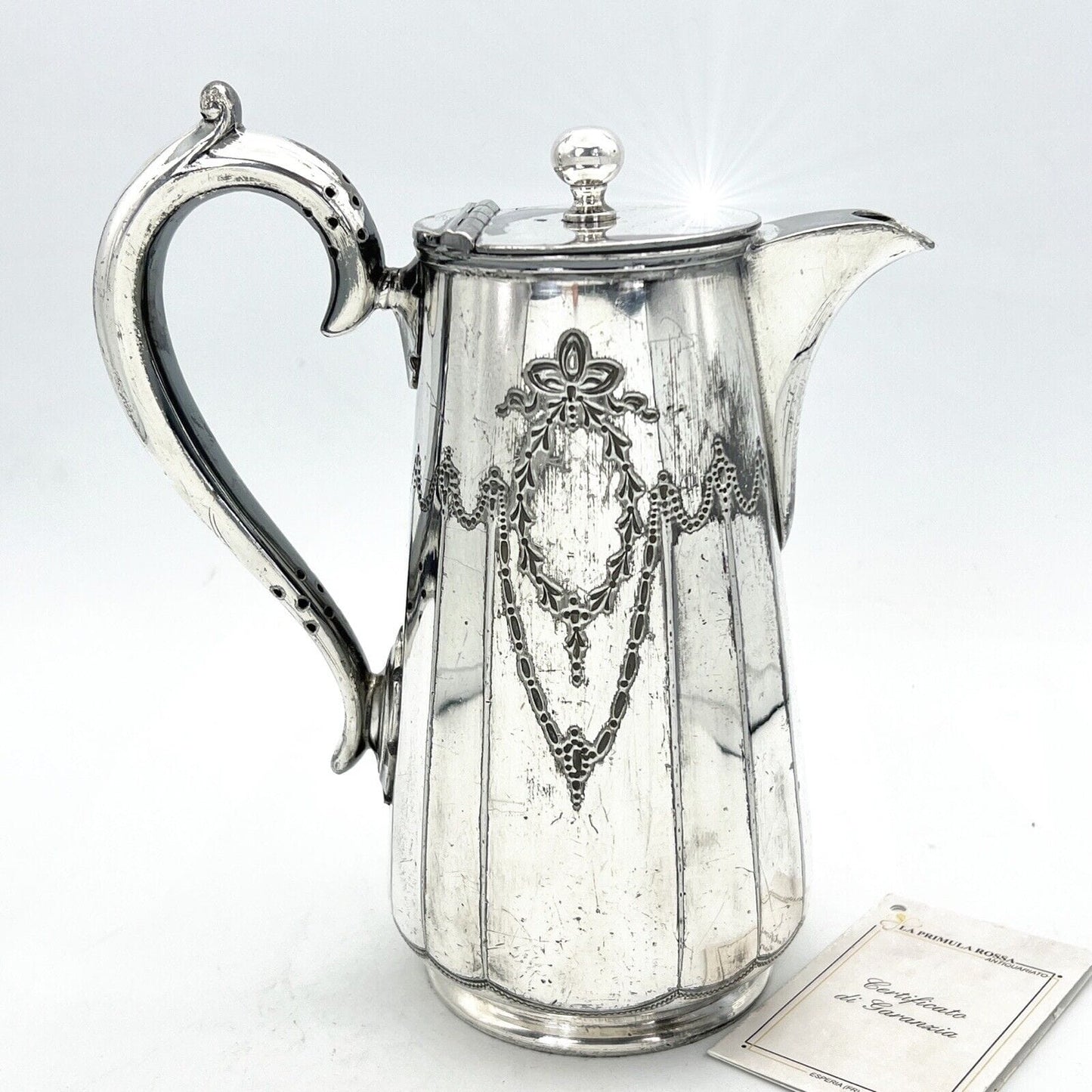 Antica caffettiera inglese in argento silver plated sheffield teiera d'epoca 900 Categoria Sheffield & Argento
