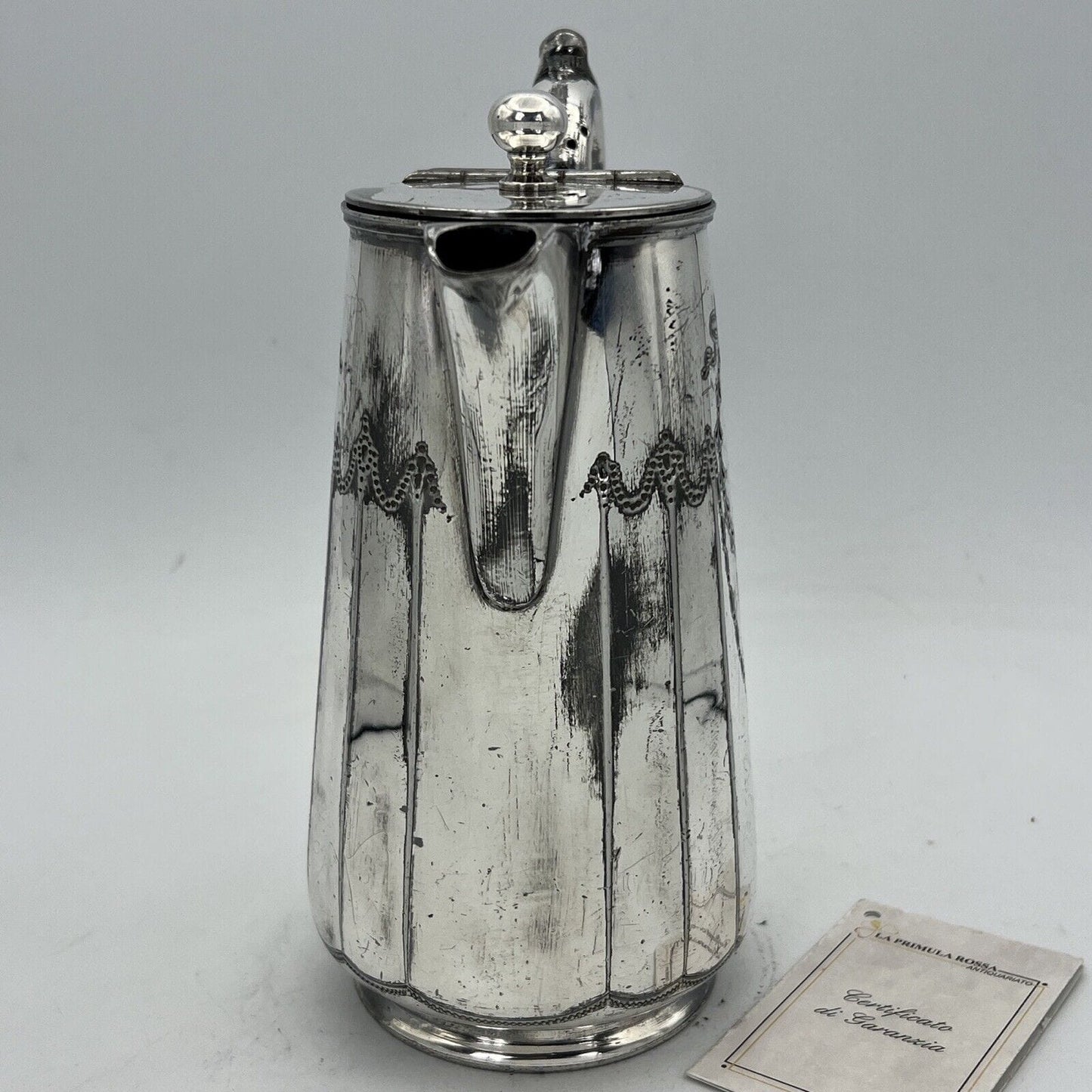 Antica caffettiera inglese in argento silver plated sheffield teiera d'epoca 900 Categoria Sheffield & Argento