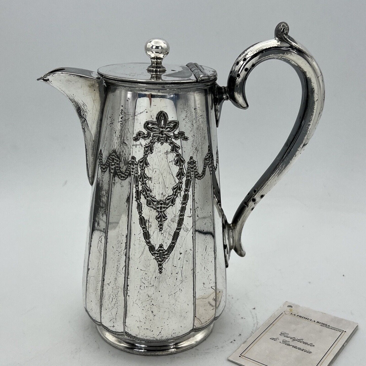 Antica caffettiera inglese in argento silver plated sheffield teiera d'epoca 900 Categoria Sheffield & Argento