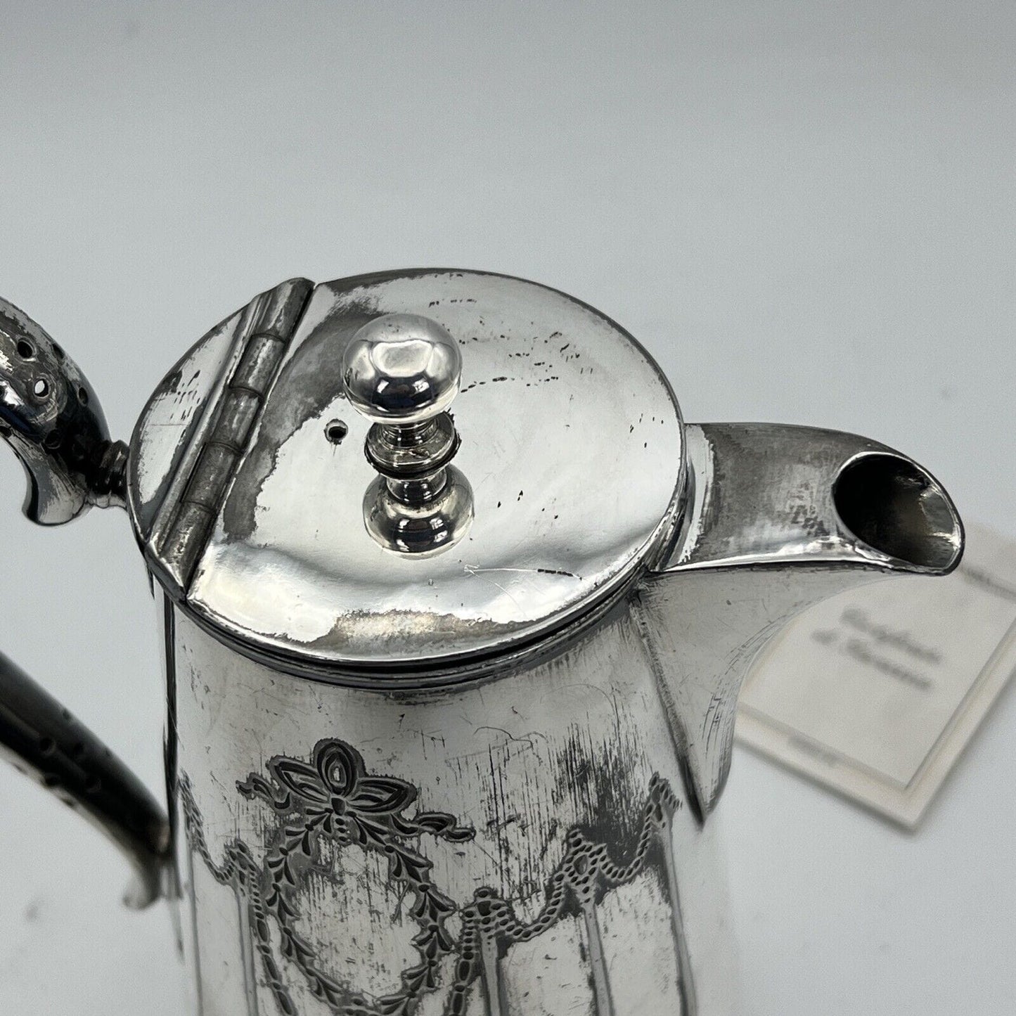Antica caffettiera inglese in argento silver plated sheffield teiera d'epoca 900 Categoria Sheffield & Argento
