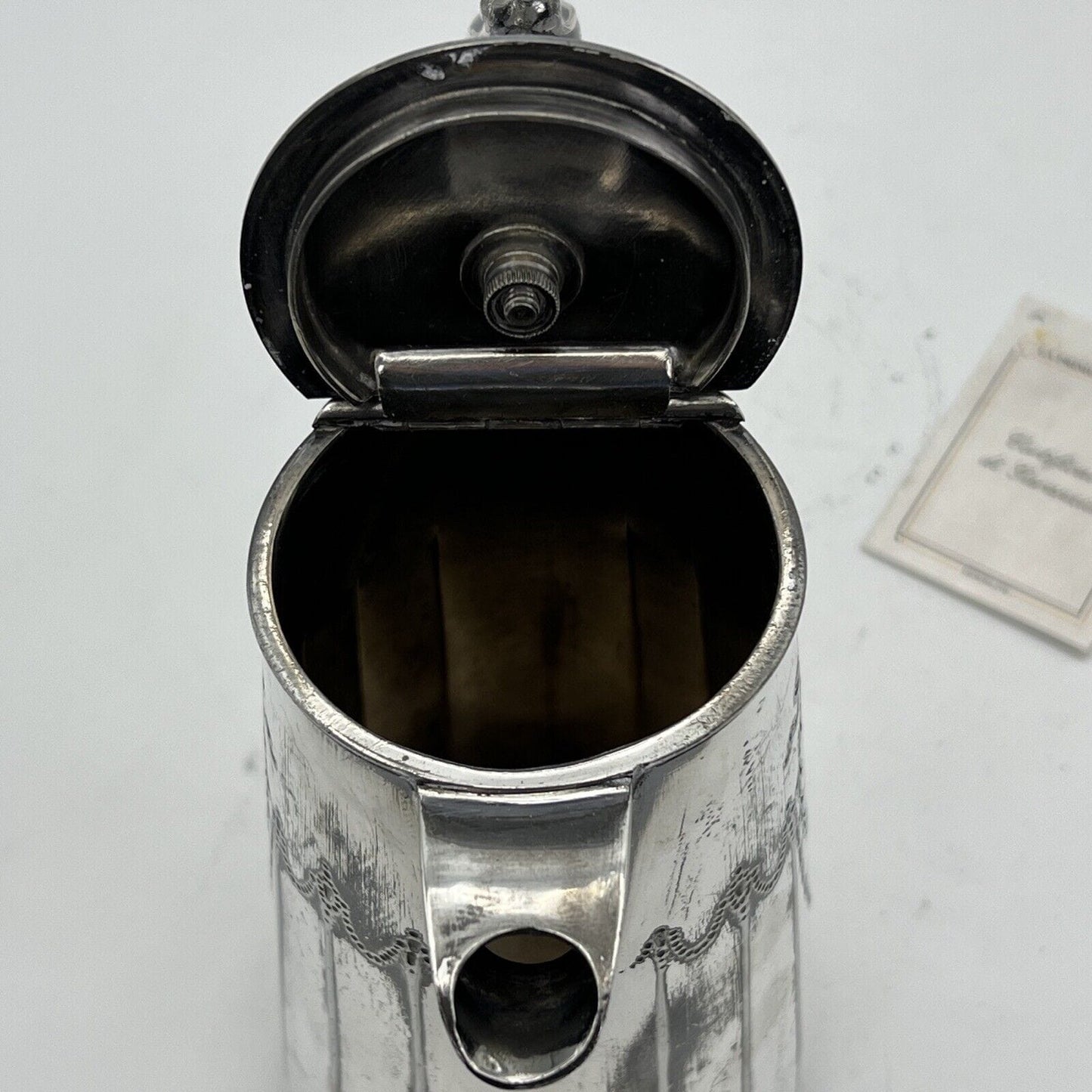 Antica caffettiera inglese in argento silver plated sheffield teiera d'epoca 900 Categoria Sheffield & Argento