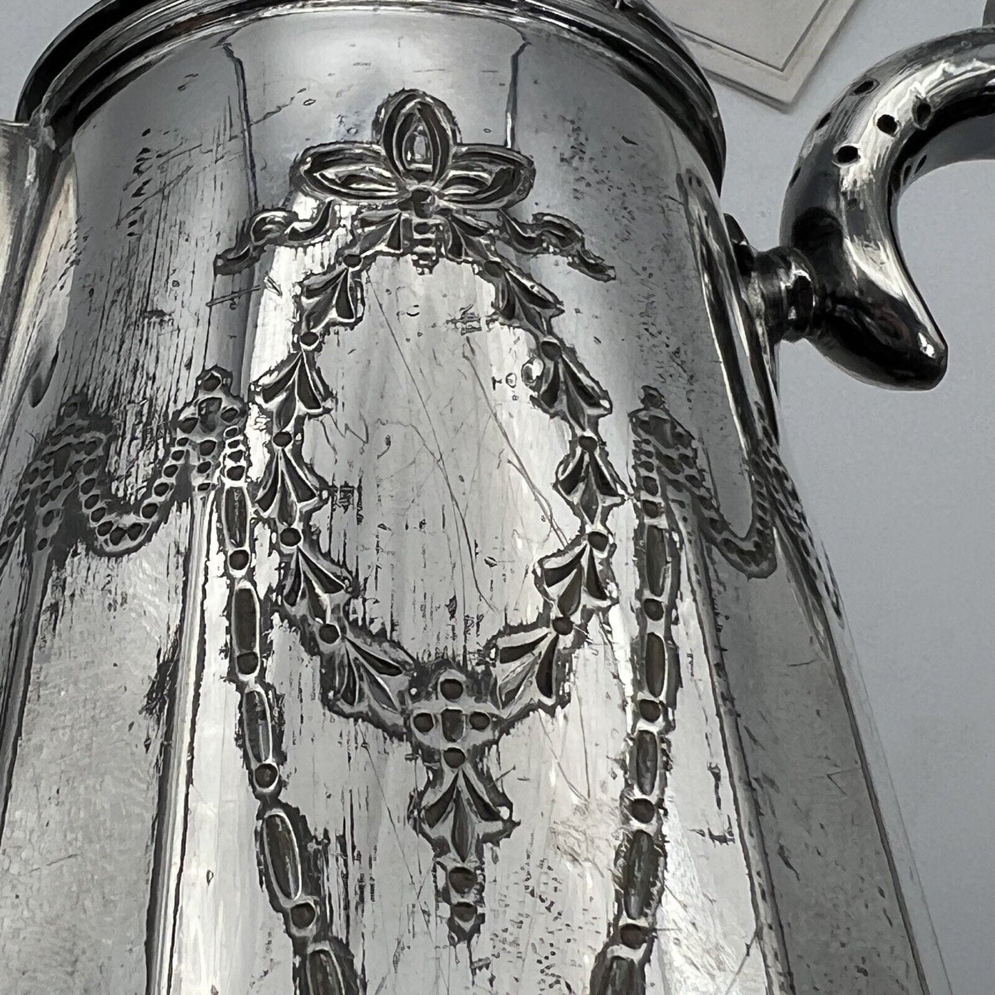 Antica caffettiera inglese in argento silver plated sheffield teiera d'epoca 900 Categoria Sheffield & Argento