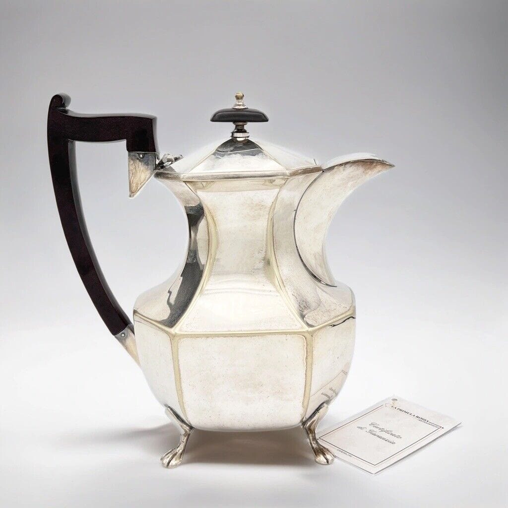 Antica Caffettiera inglese in argento silver plated sheffield Teiera stile deco Categoria Sheffield & Argento