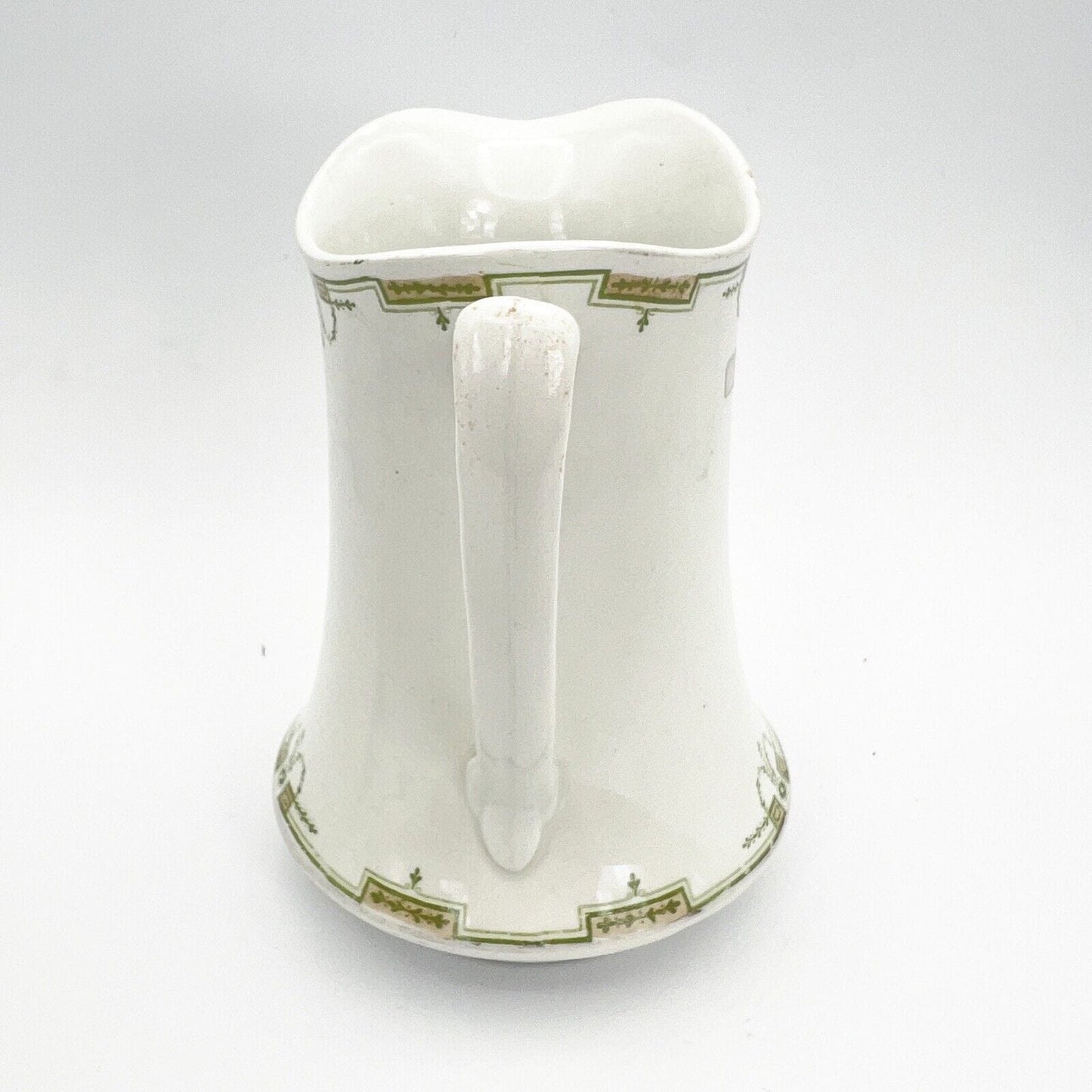 Antica Caraffa in ceramica bianca verde Inglese brocca epoca 900 vaso versatoio Categoria Servizio tazze - Tazze