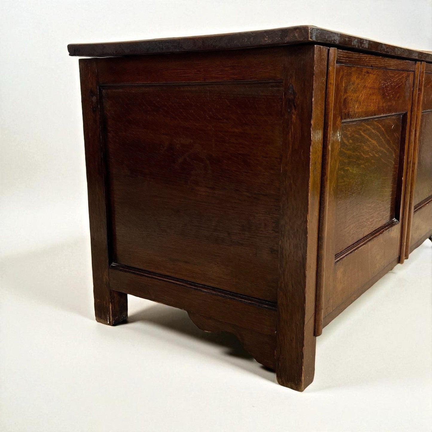Antica Cassapanca Inglese in legno di rovere Epoca 800 Baule Panca Madia Cassa Categoria Casse & Bauli