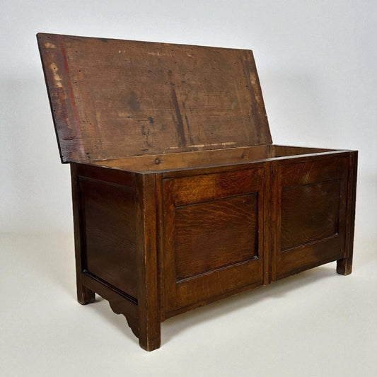 Antica Cassapanca Inglese in legno di rovere Epoca 800 Baule Panca Madia Cassa Categoria Casse & Bauli