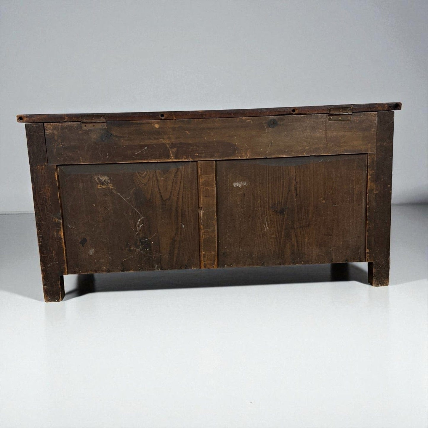 Antica Cassapanca Inglese in legno di rovere Epoca 800 Baule Panca Madia Cassa Categoria Casse & Bauli