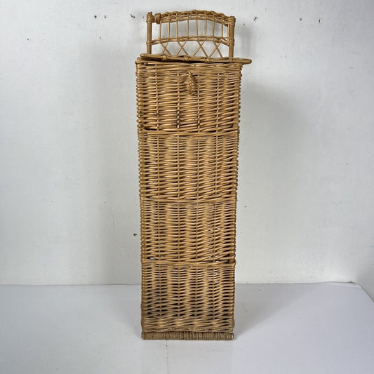 Antica Cesta in Vimini vintage porta pane Baguette cestino shabby portaombrelli Categoria Vintage