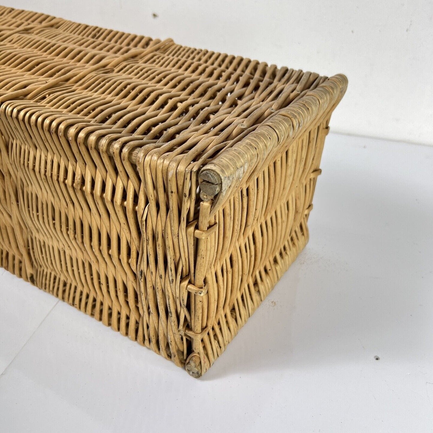 Antica Cesta in Vimini vintage porta pane Baguette cestino shabby portaombrelli Categoria Vintage