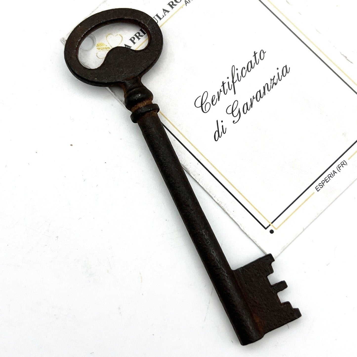Antica chiave in ferro battuto grande per porta serratura vecchia ferramenta c4 Categoria Accessori & Ferramenta d'epoca