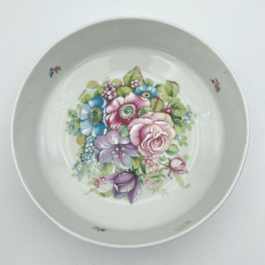 Antica Ciotola Centrotavola Insalatiera Fruttiera in porcellana Decoro Fiori Categoria Centrotavola e Ciotole