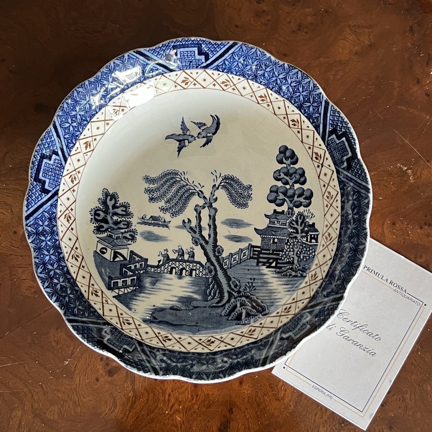 Antica Ciotola in ceramica blu Serie Old Willow scodella Piatto da colazione 900 Categoria Piatti e Piattini