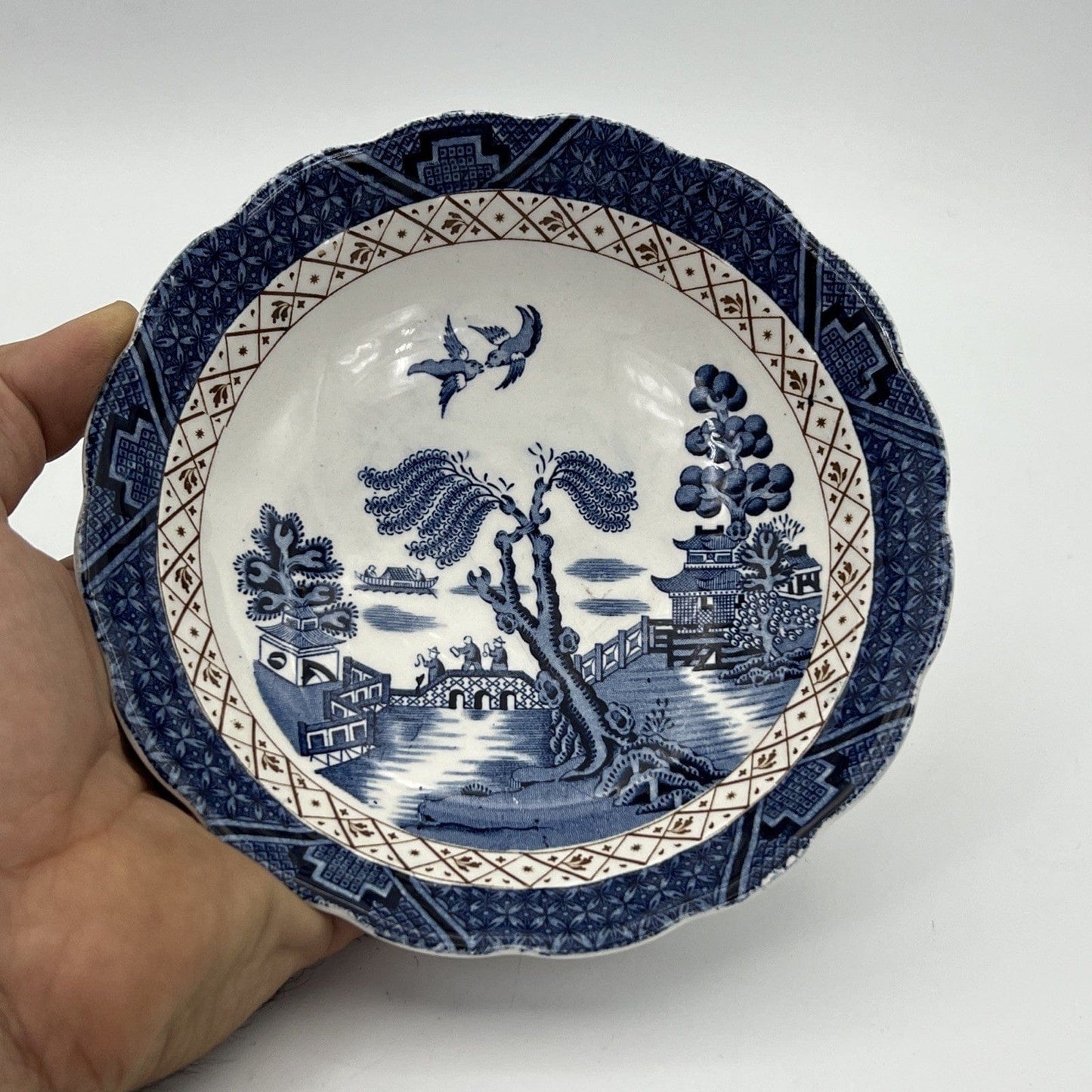 Antica Ciotola in ceramica blu Serie Old Willow scodella Piatto da colazione 900 Categoria Piatti e Piattini