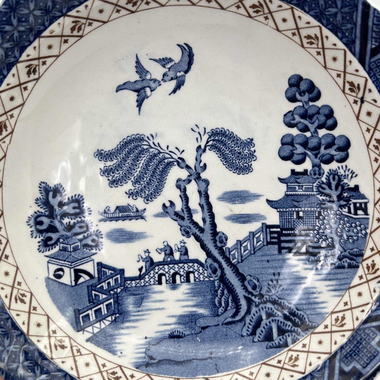 Antica Ciotola in ceramica blu Serie Old Willow scodella Piatto da colazione 900 Categoria Piatti e Piattini