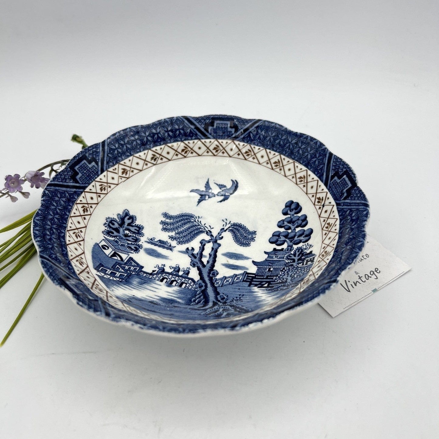 Antica Ciotola in ceramica blu Serie Old Willow scodella Piatto da colazione 900 Categoria Piatti e Piattini