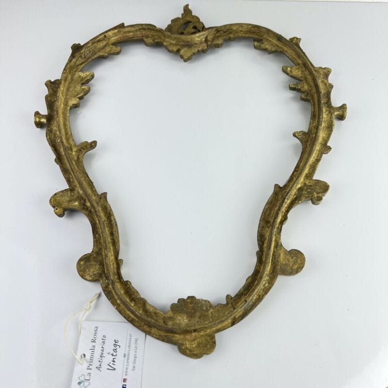 Antica Cornice in bronzo ottone per specchio anni 50 stile Barocco da parete Categoria altro