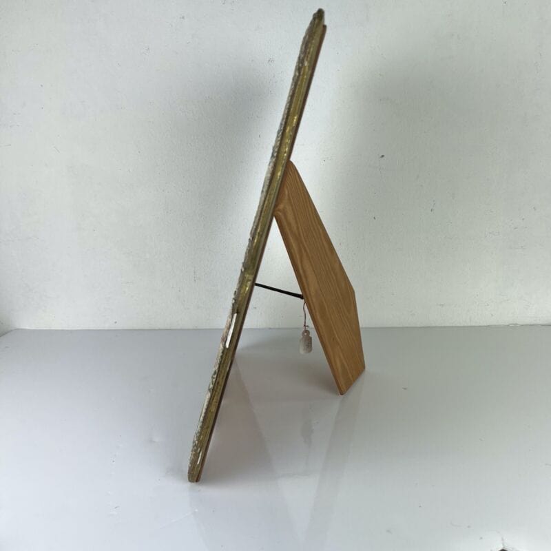 Antica cornice per foto portaritratto Fiorentina in legno oro e seta ricamata Categoria Specchi e Cornici